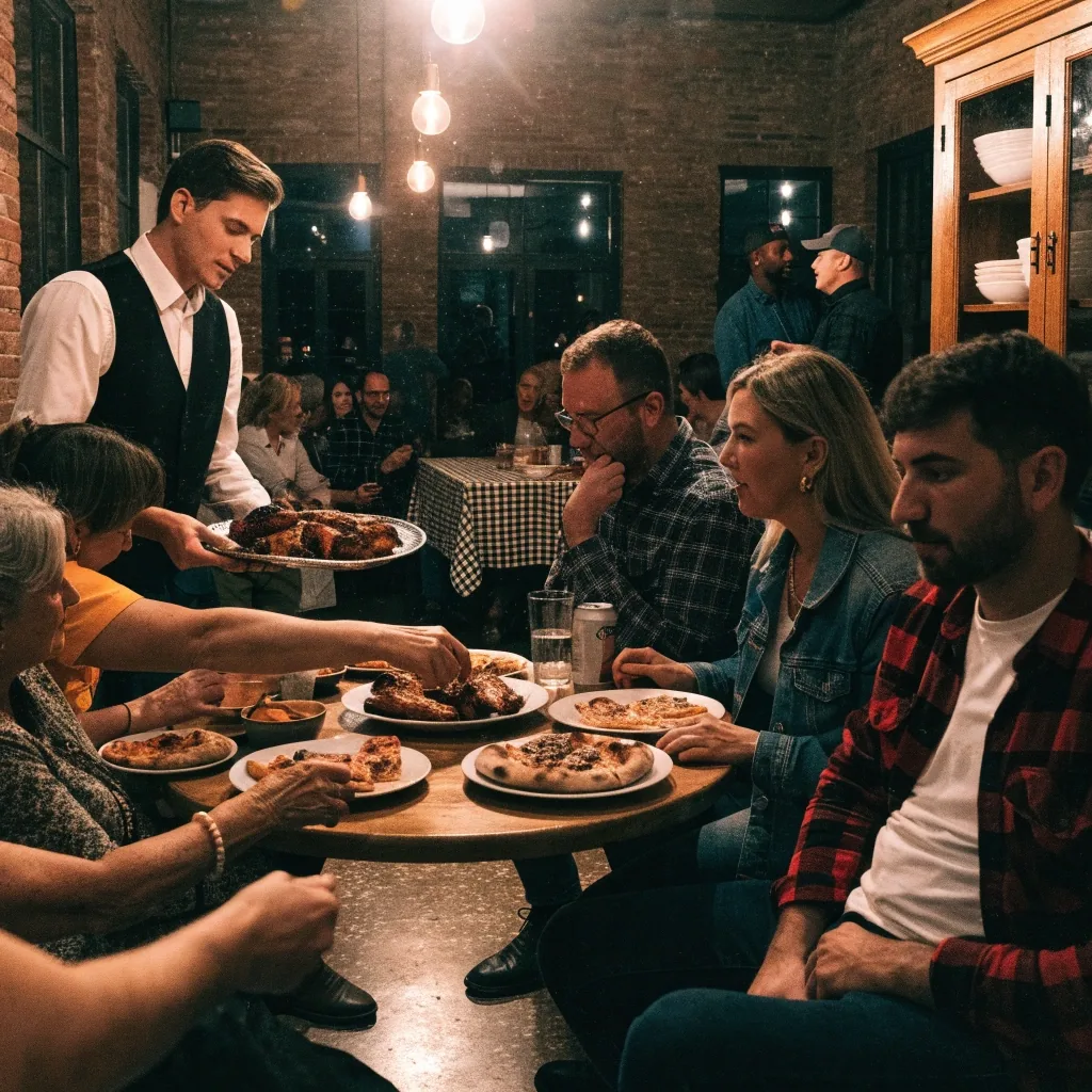 Dining room and coal oven work inside a New Jersey restaurant